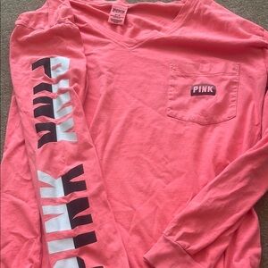 Pink Long Sleeve Shirt with Logo